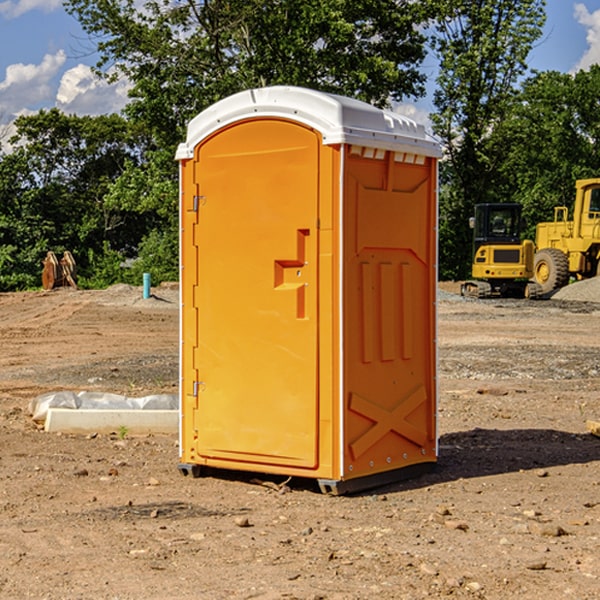 how often are the portable restrooms cleaned and serviced during a rental period in Pocahontas County IA